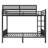Queen Over Queen Metal Bunk Bed with Ladder and Storage Shelf, High Bunk Bed for Adults and Teens, Black