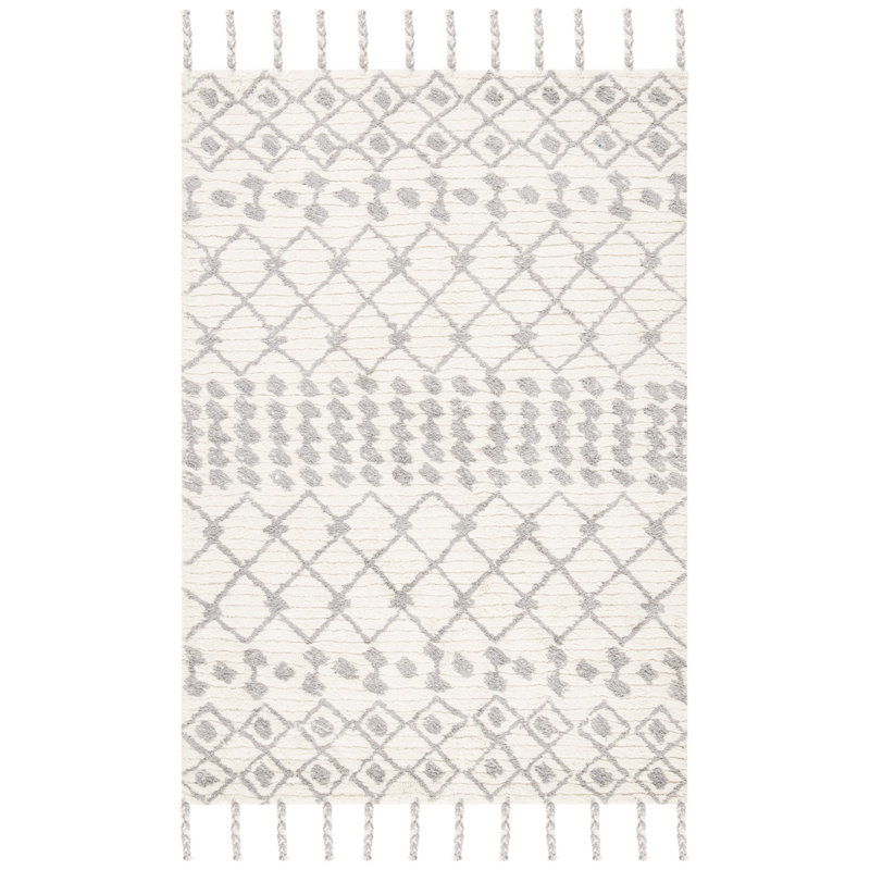 Aitkin Hand Tufted Wool Southwestern Rug, Rectangle 4' x 6'
