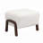 Boucle Upholstered Ottoman, Wooden Legs
