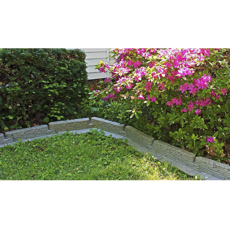 Bordure de pelouse en vinyle ardoise H 3,5 po x l 16 po