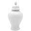 19.5" Diamond Pattern Antique White Temple Jar-1088169199