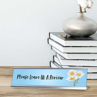 Please Leave Us a Review Desk Sign