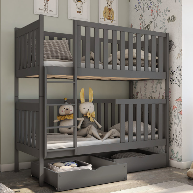 Temescal Single (3') Standard Bunk Bed and Mattress, Graphite