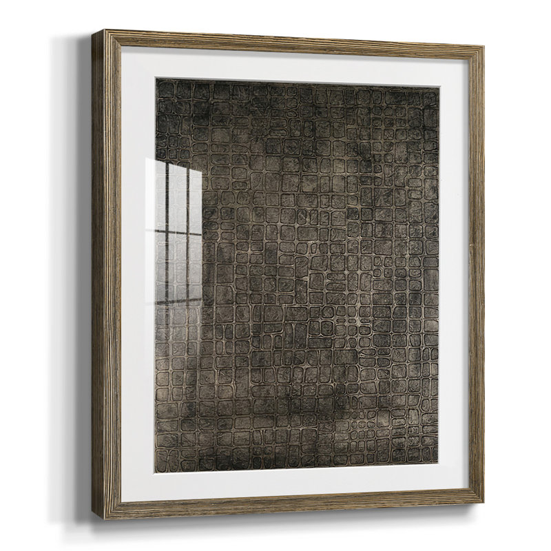 Treillis lustré III, Blanc, Papier avec cadre noyer