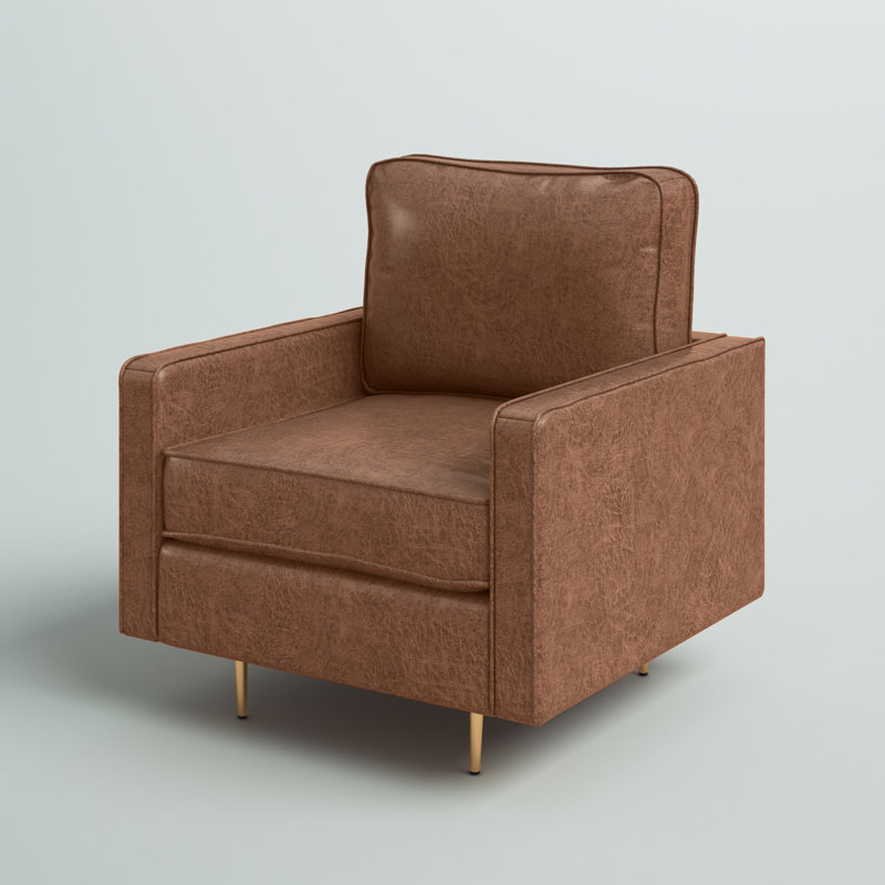 Fenske Faux Leather Armchair, Gold