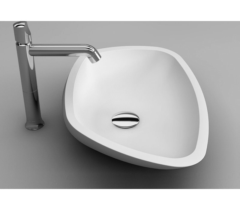 Unique 20.1'' L Bathroom Sink, White Polish