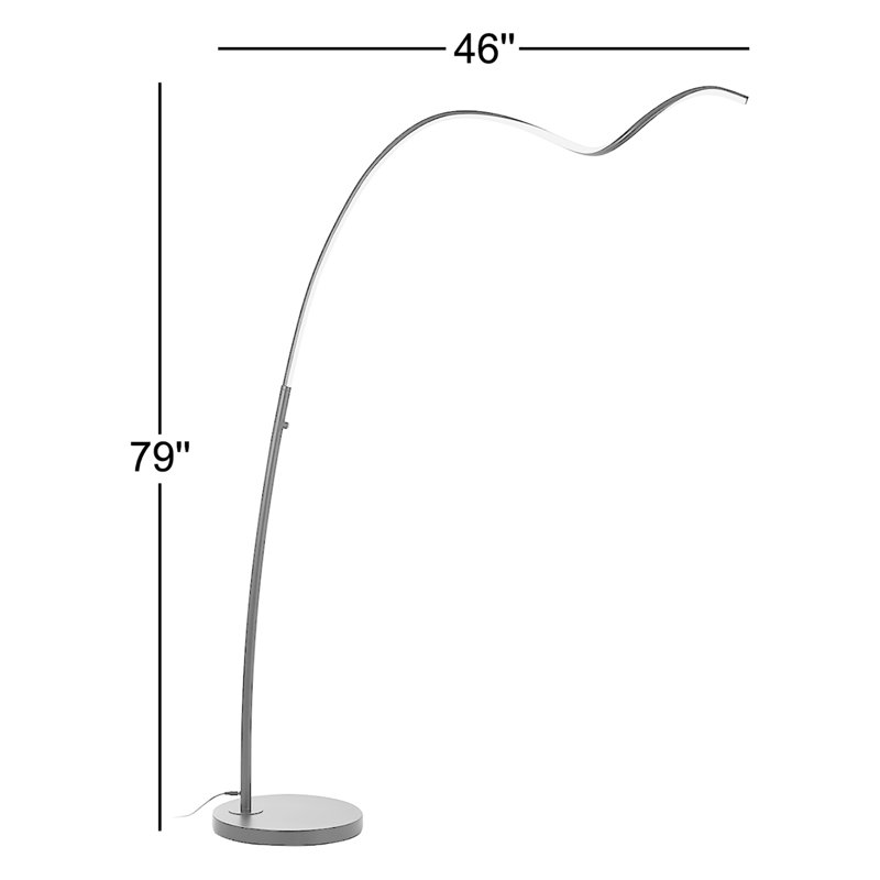 Chanequa 79'' LED Arched Floor Lamp, Brushed Nickel