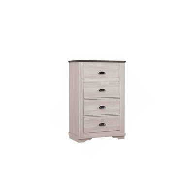 1Pc Four Drawers Chest Bed Side Cabinet Wooden Furniture