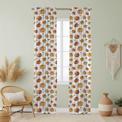 Semi Sheer Fruit Print Curtain Single Panel