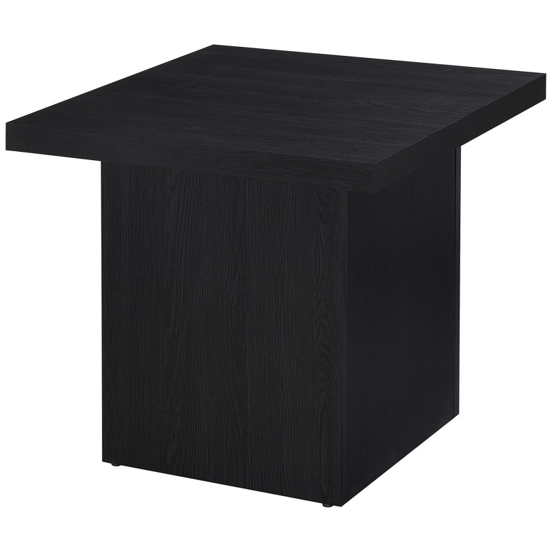 Table de bout carrée en bois d'ingénierie, Noir