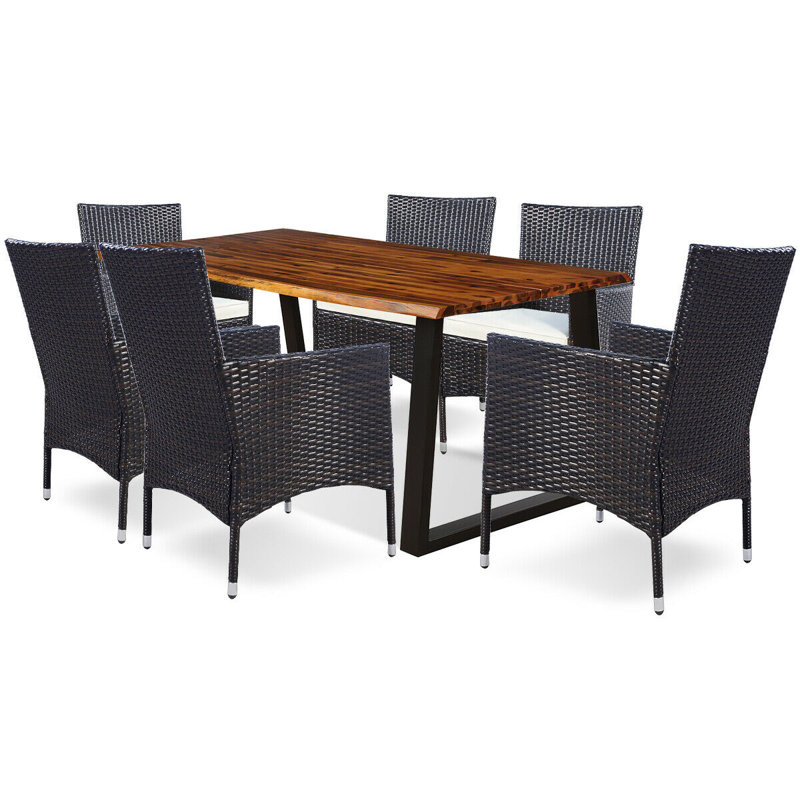 Ensemble repas 7 pièces avec coussins Serpa