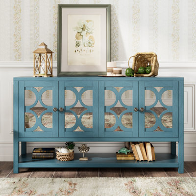 Elegant Retro Console Table/Storage Cabinet/Sideboard With Mirrored Doors