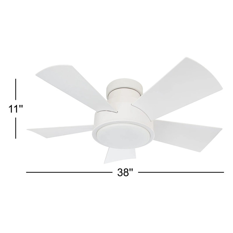 Ventilateur de plafond encastré à 5 pales intérieur / extérieur Vox avec télécommande et ensemble d'éclairage à DEL Vox, 38"