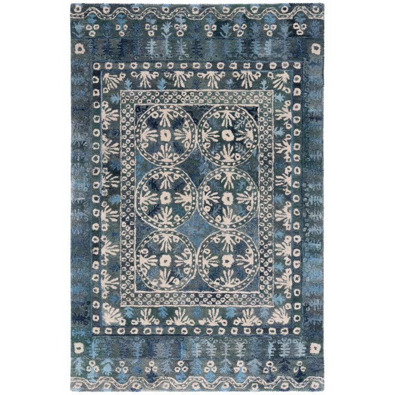 Malvene Hand Tufted Performance Southwestern Rug, Rectangle 6' x 9'
