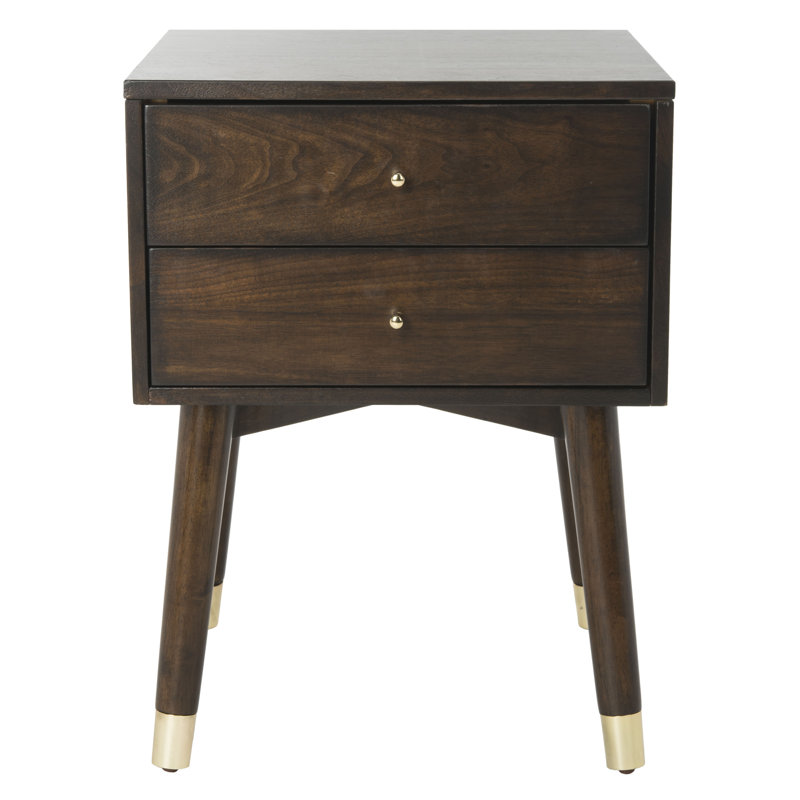 Debriana 18'' W Nightstand, Gold/Walnut