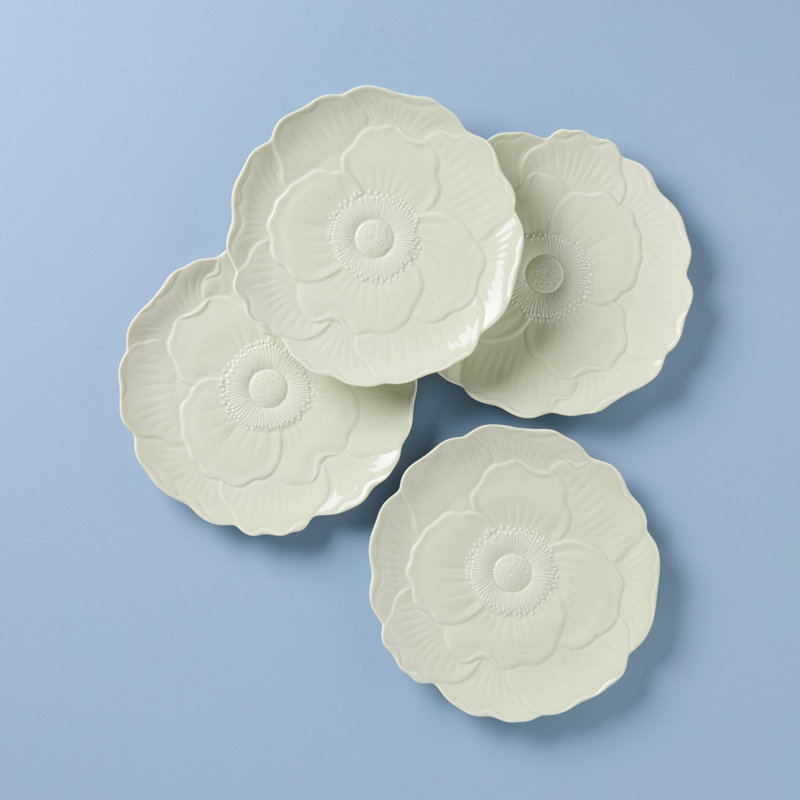 Lenox Butterfly Meadow Floral Set Of 4 Accent Plates - Pink, Green