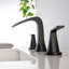 Robinet de salle de bain 8 "à cascade surdimensionné avec robinet noir mat 3 trous