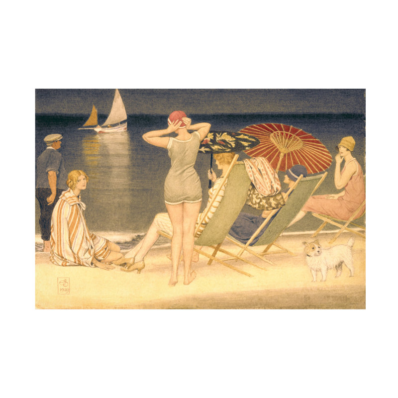 «Joseph Edward Southall Parasols», art sur toile 1929, H 12 po x l 19 po
