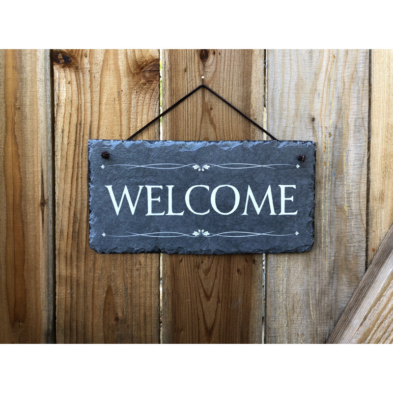 Décoration murale Ireen Welcome, 2 trous pour suspension, H 8 po x l 18 po