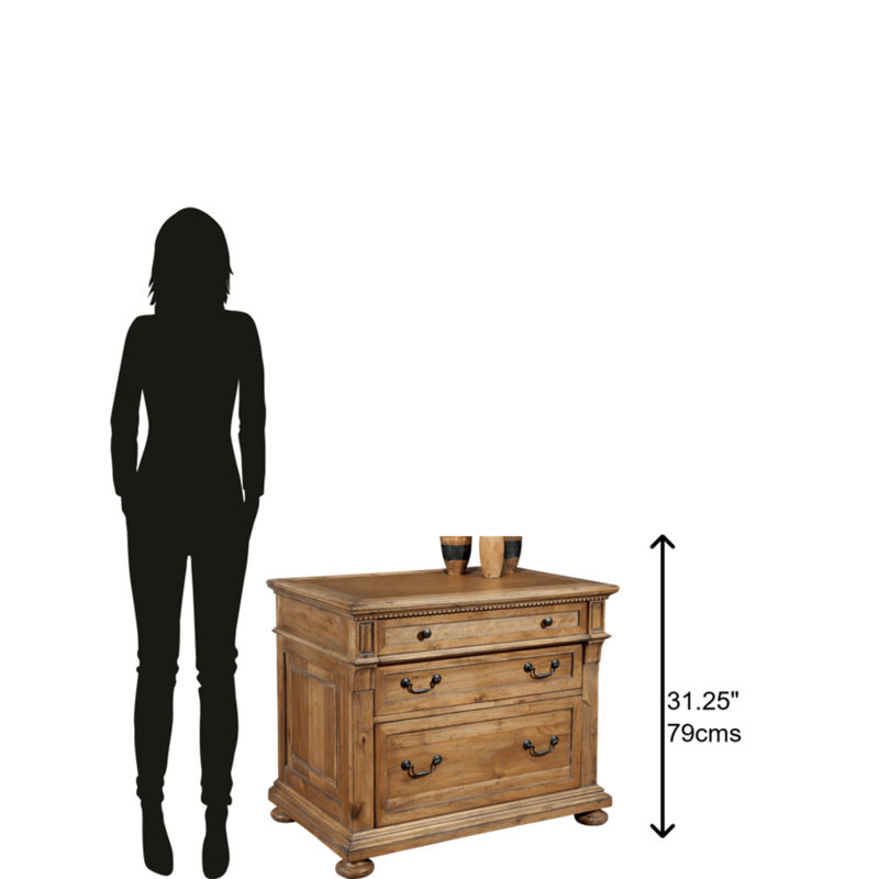 Brown Traditional 2-Drawer Lockable Mobile File Cabinet