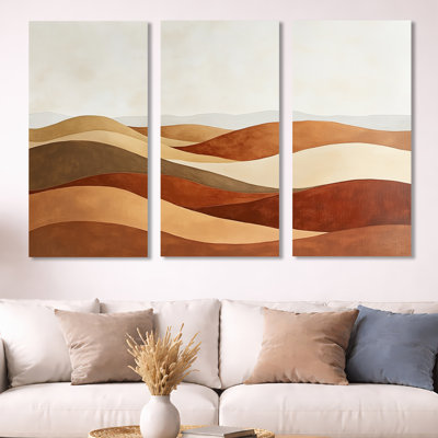Warm Desert Dunes - Landscape 3 Panel Wall Art