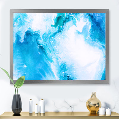 " Liquid In Light Blue And Turquoise II " Painting Print