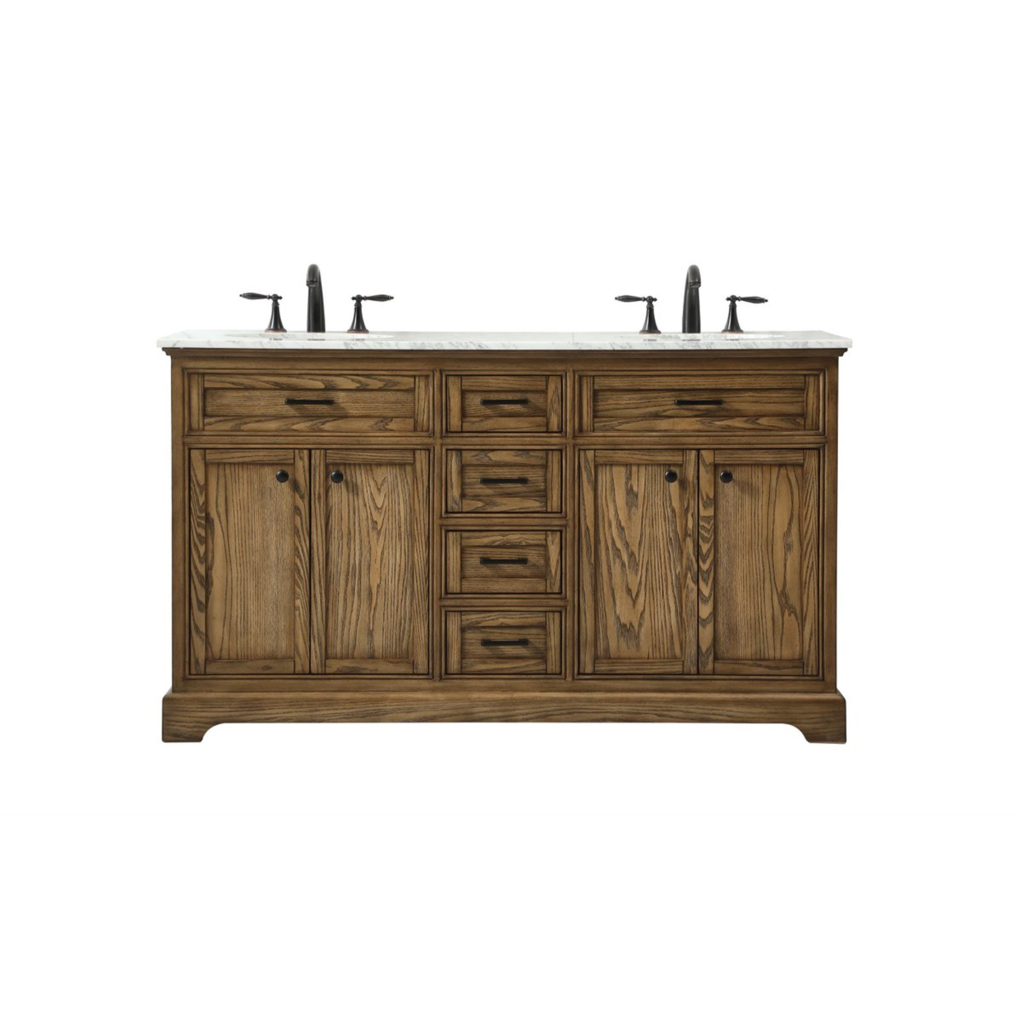 Hermes 60'' Double Bathroom Vanity, Driftwood