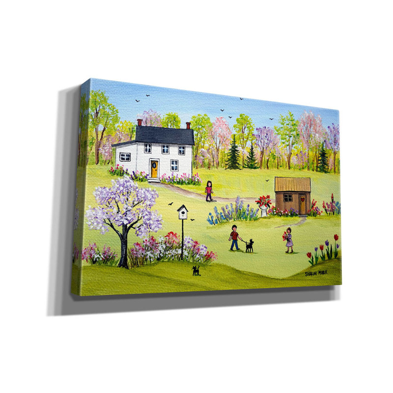 «Dans le jardin sur toile» par Sharon Mark, reproduction, H 12 po x l 18 po x P 0,75 po