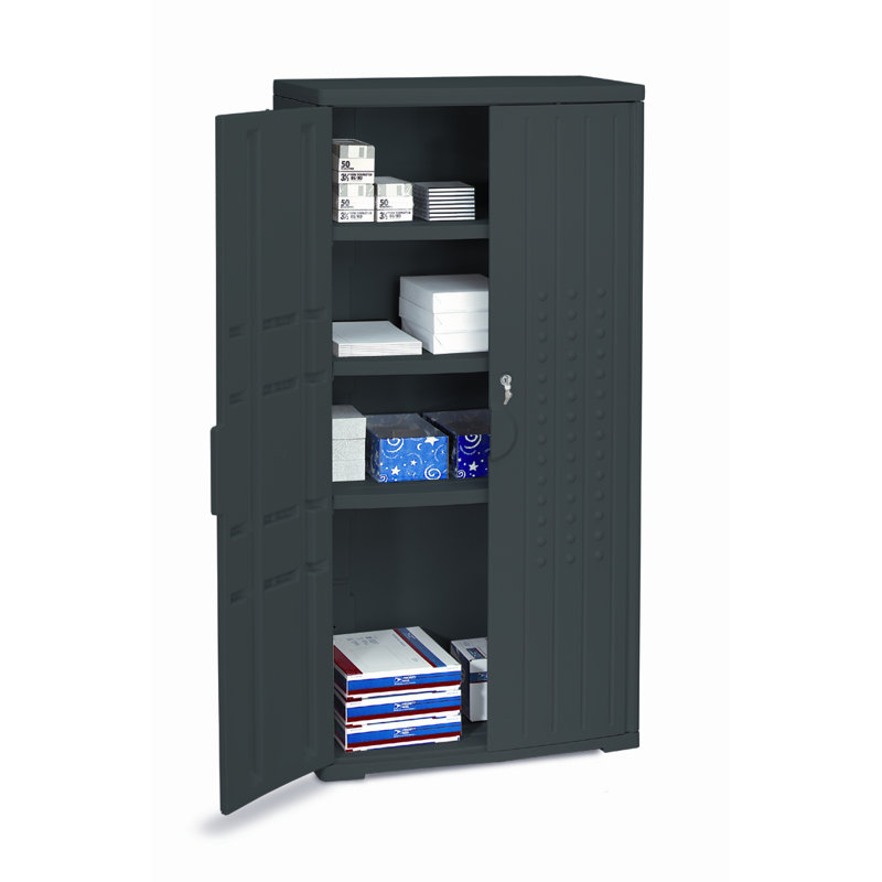 Armoire de rangement à 3 tablettes, Noir