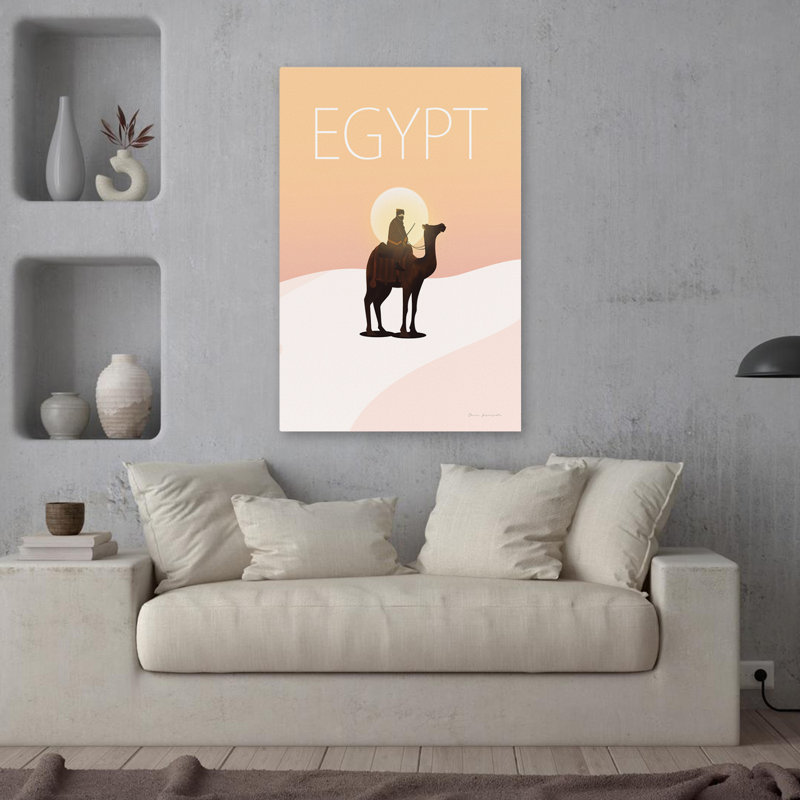 Égypte - aventure d'Afrique, animaux, rosé, H 36 po x l 24 po