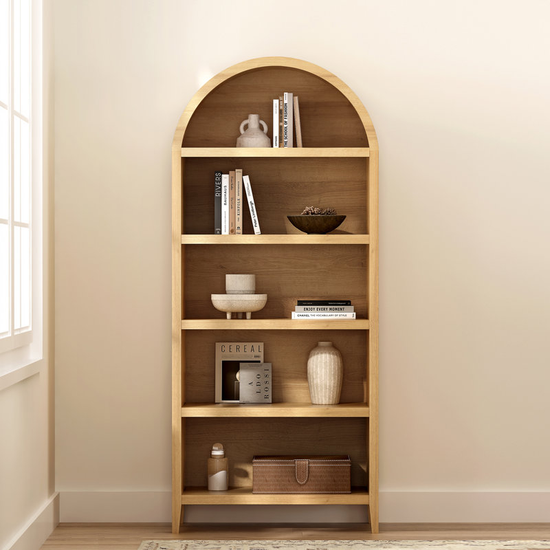 70.9"H*30.7"W 5-Tier Arched Cabinet Bookcase（Set of 2）