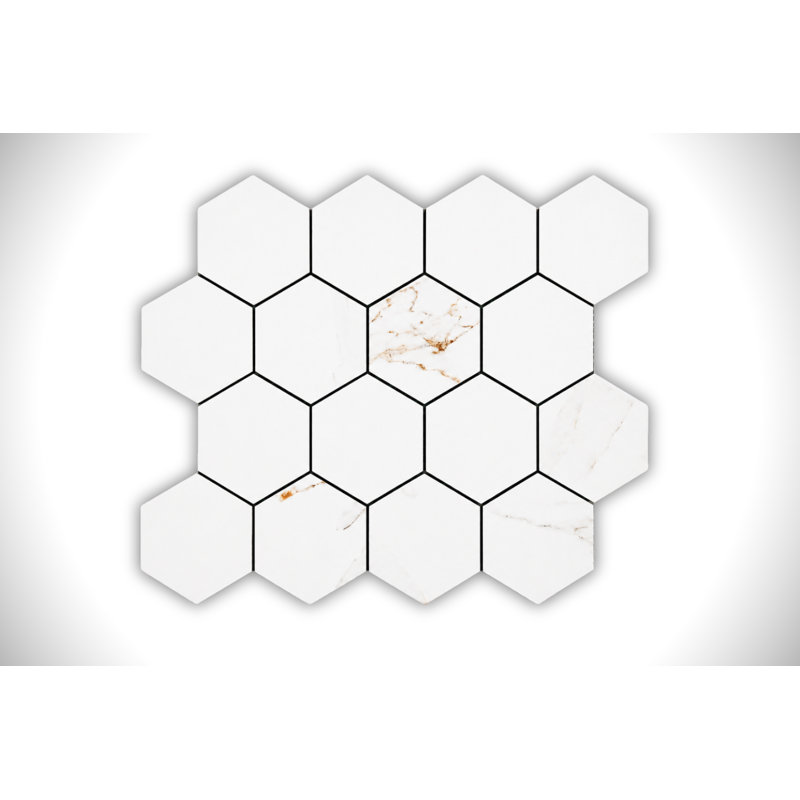 MOSAIQUE HEXAGONAL EN PORCELAINE RÉGULIER 3 "