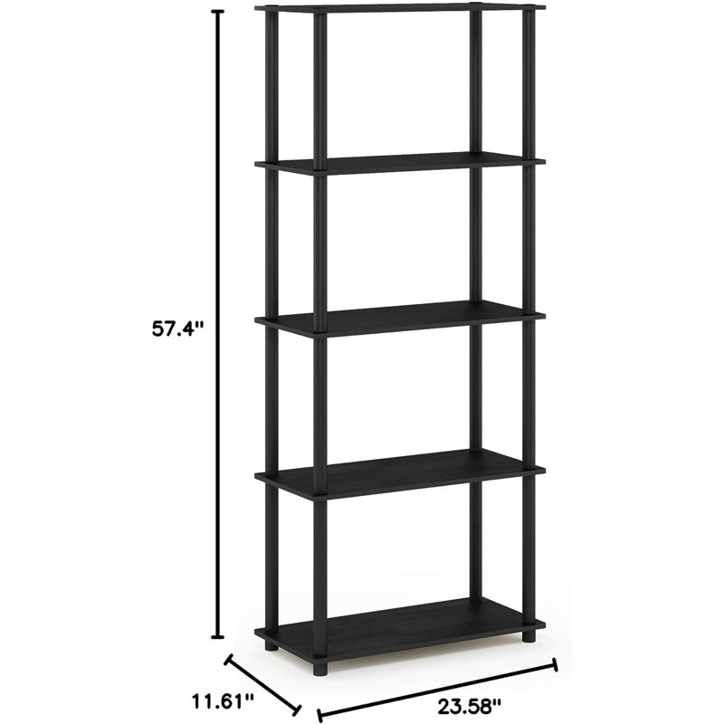 Heslin 23.58'' W Manufactured Wood Shelving Unit, Americano/Black