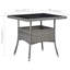 Outdoor Dining Table Garden Porch Patio Table with Glass Top PE Rattan-364223217