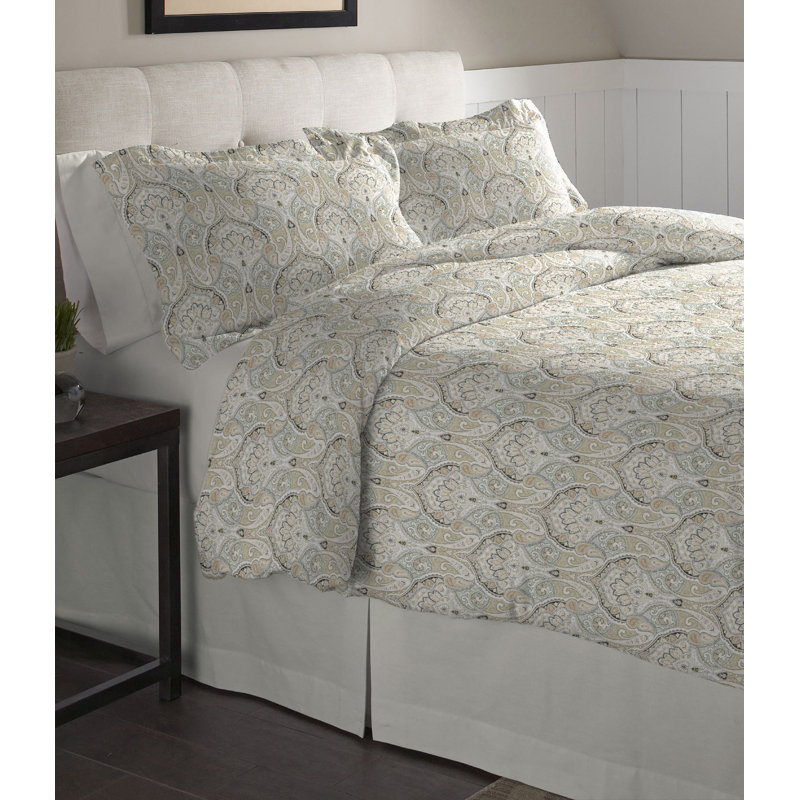Ornate Traditional Flannel Damask Duvet Cover, Twin/XL