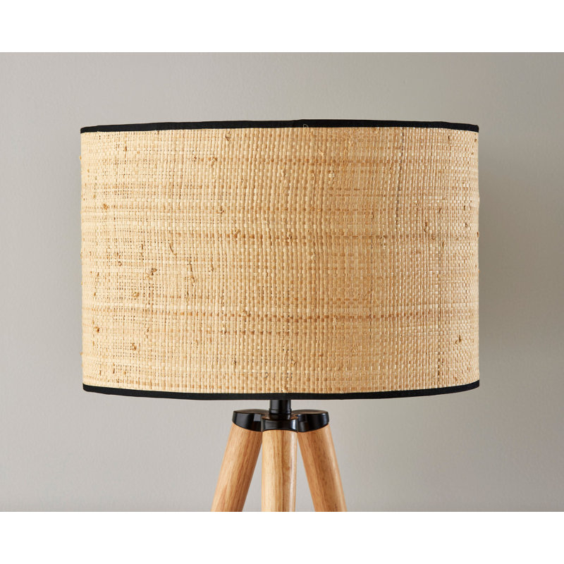 Kisa Wood Tripod Lamp, Black, Natural Wood