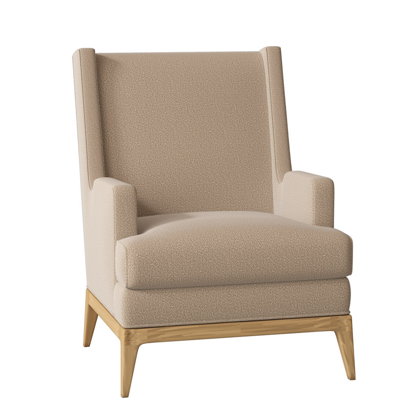 Cooper Upholstered Wingback Chair, Maya Wheat, Amber