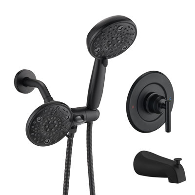 Remplacement de l'ensemble de garniture de robinet de douche Moen, double combinaison de douche à haute pression, poignée de douche et bec de baignoire (valve et cartouche non incluses)