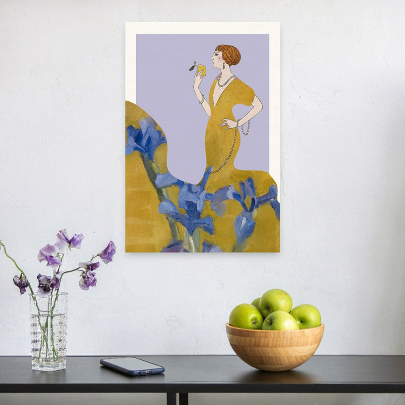 Golden Flapper au milieu d'iris, 24" H x 16" W