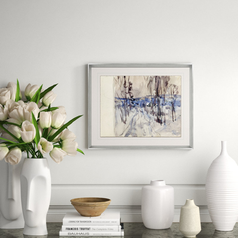 Abstract Giclee Print by Soicher Marin Archives, Silver, Beige, 17.5" H x 21.5" W x 1.25" D