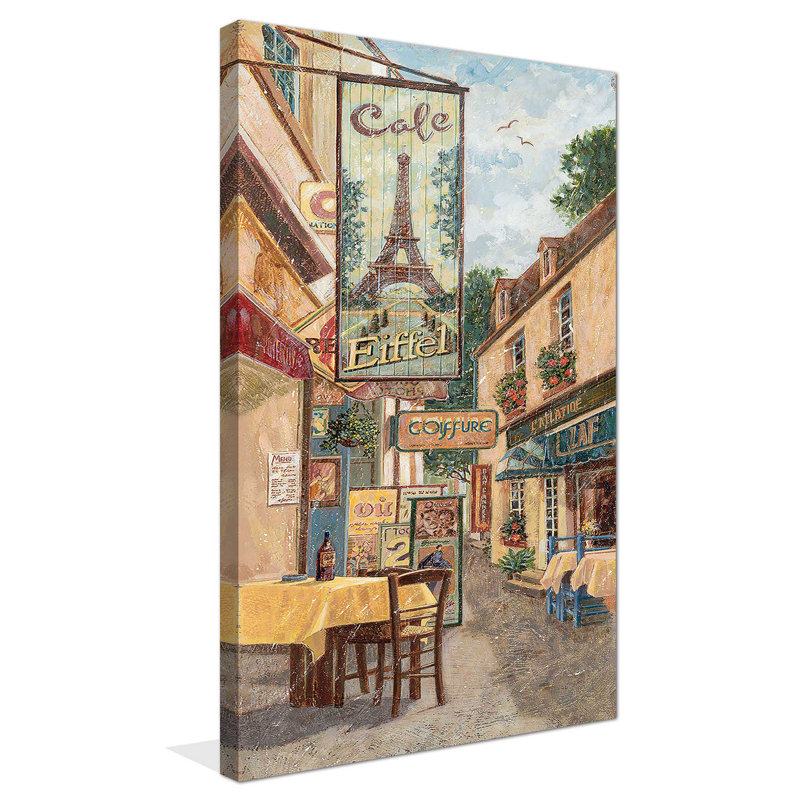 Achats à Paris I par Roy Avis - Peinture, H 30 po x l 18 po x P 1 po, Toile tendue