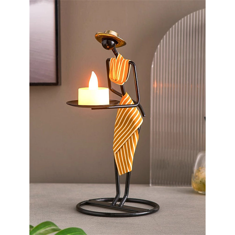 8.66'' H Metal Tabletop Candlestick, 8.66" H x 3.94" W x 5.43" D