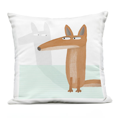 Coussin Whimsical Fox Shadow, imprimé par Carla Daly, 18 x 7 x 18