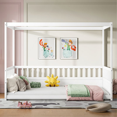 Full-Size Canopy Bed Frame With Multiple Safety Features, Stylish Design, And Personalization Possibilities For A Comfortable Sleep Experience