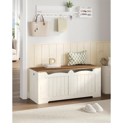 Wooden Storage Bench With Lift-Top, Large Storage Chest For Entryway, Bedroom