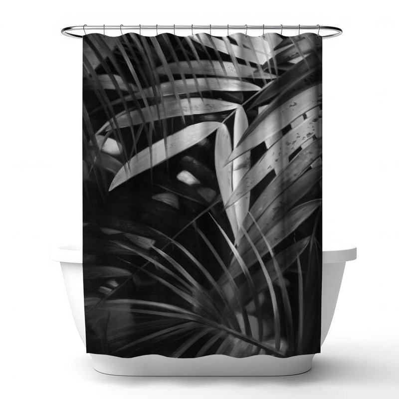 Floral – Polyester Shower Curtain, Dye Sublimation Print, 71" W × 74" L