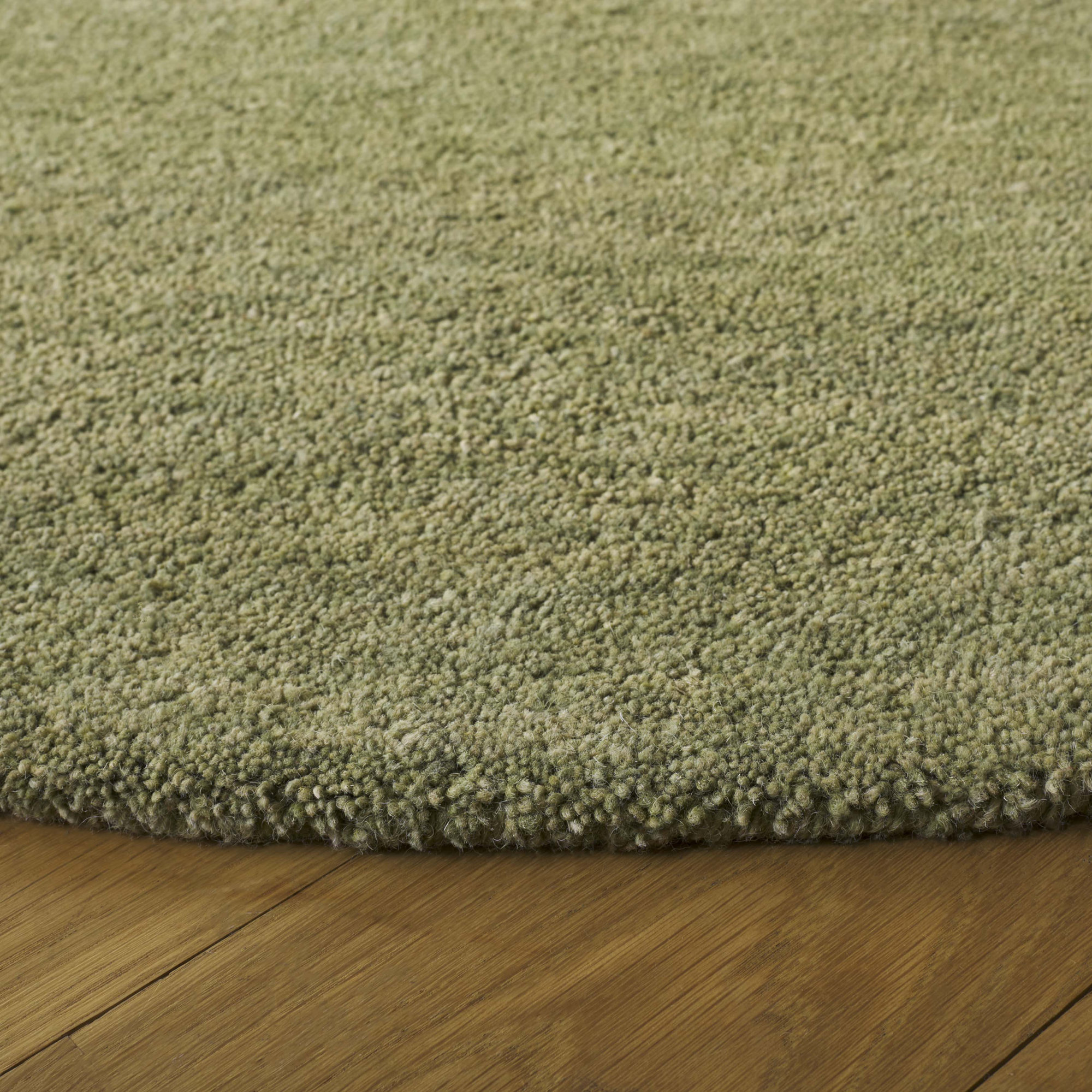 Racheal Handmade Light Green Rug, Round 6'