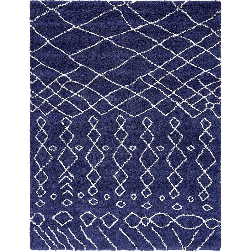 Tapis taupe / ivoire Pickering, Blue/Ivory, Rectangle 9 pi x 12 pi 2 po