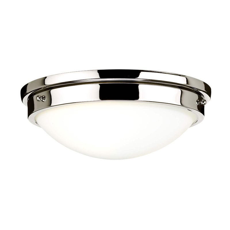 Declan Glass Flush Mount, Nickel