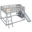 Lit superposé double avec échelle, glissade et tablettes, gris-929990155